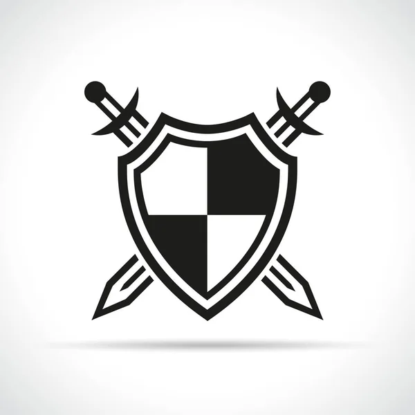 Ilustración Espadas Icono Escudo Concepto — Vector de stock