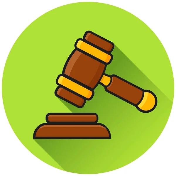 法律サークル緑フラット アイコンのイラスト — ストックベクタ