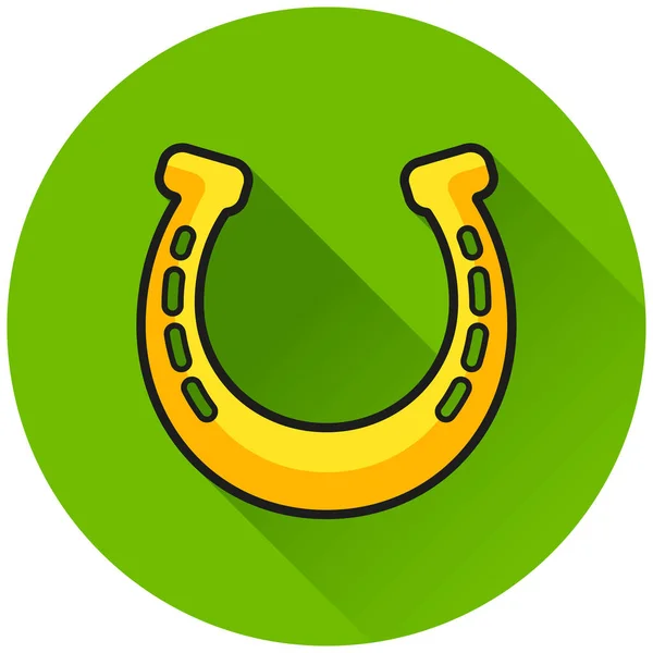 馬蹄形の平らな緑の円のアイコンの図 — ストックベクタ