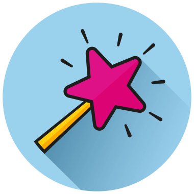 Sihirli değnek daire mavi kutsal kişilerin resmi çizimi