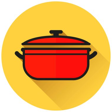 Pot daire sarı simge pişirme illüstrasyon