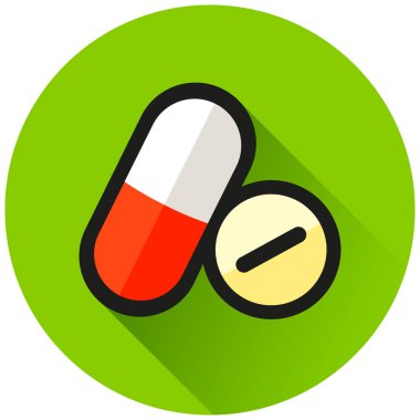 Hap illüstrasyon çember yeşil düz simgesi