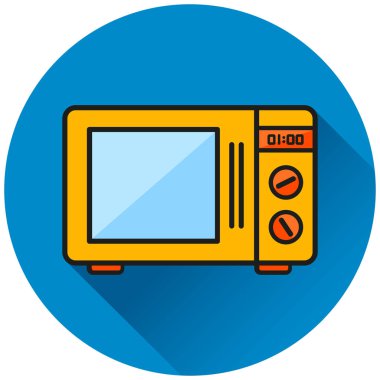 Fırın daire mavi düz simgesinin resmi