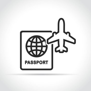 Seyahat ve uçak simgesi kavramı çizimi