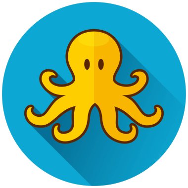 Ahtapot daire mavi kutsal kişilerin resmi kavramı çizimi