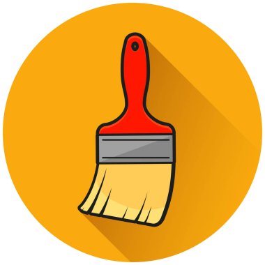 Boya fırça daire portakal simgesinin resmi