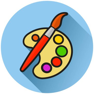 Fırça palet daire simgesi kavramı çizimi