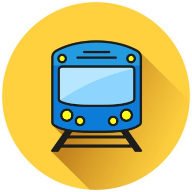 Tren turuncu daire düz simgesinin resmi