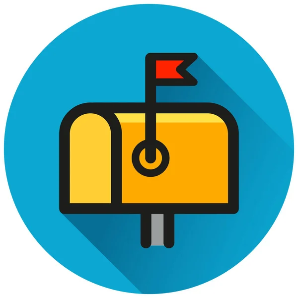 Illustration Letter Box Circle Blue Icon — Stock Vector