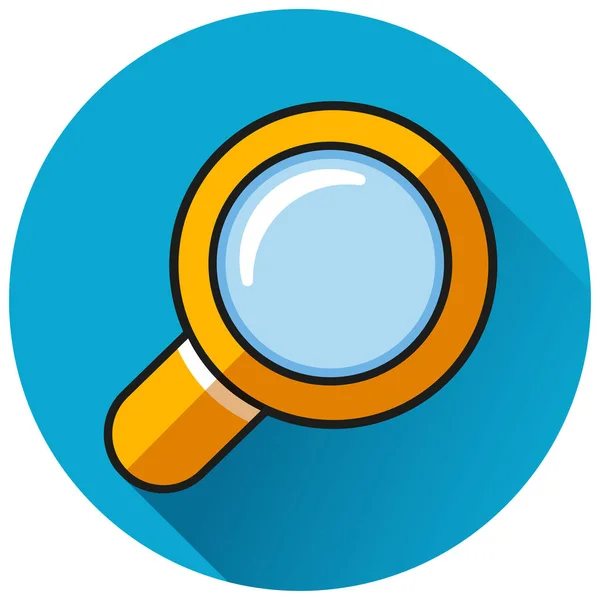 Illustration Magnifying Glass Circle Blue Icon — Stock Vector