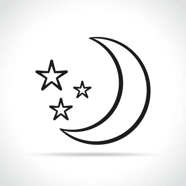 Illustration Moon Stars White Background — Stock Vector