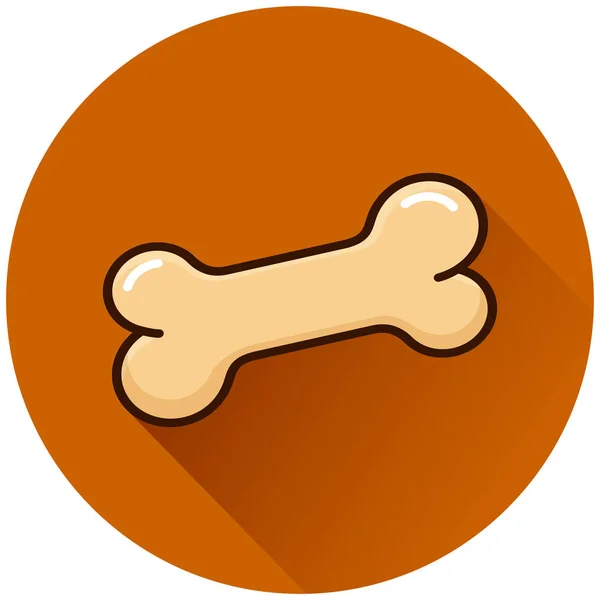 Illustration Bone Dog Circle Icon — Stock Vector