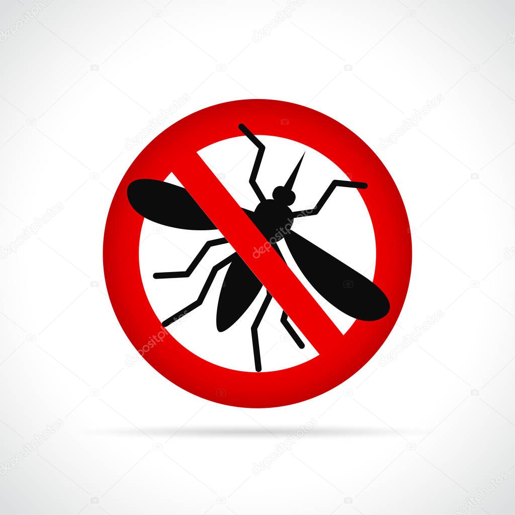 Illustration of mosquito sign on white background