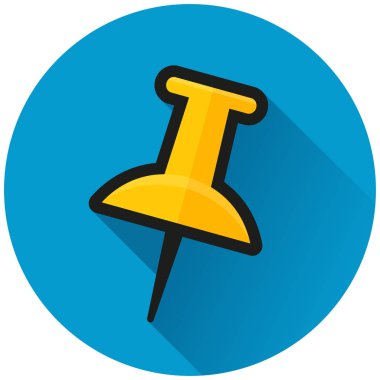 İtme PIN daire mavi kutsal kişilerin resmi çizimi