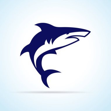 Köpekbalığı tasarım beyaz arka plan üzerinde gösterimi