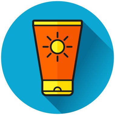 Güneş koruyucu losyon daire mavi kutsal kişilerin resmi çizimi