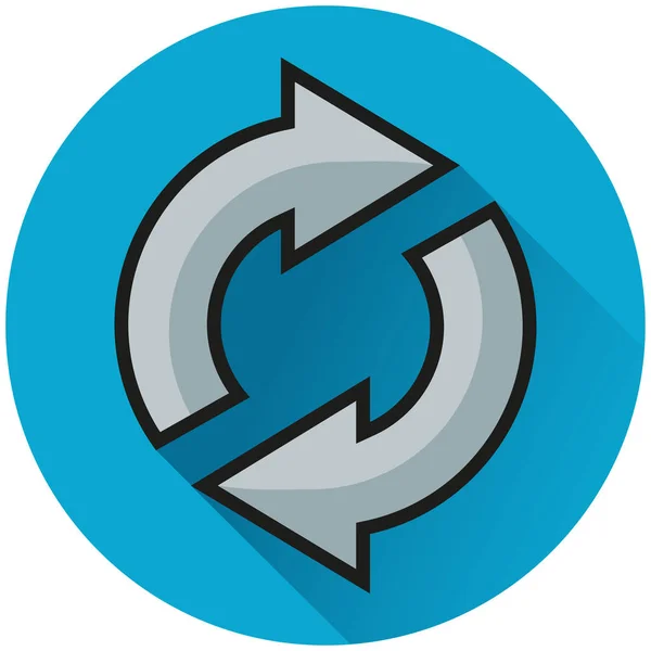 Illustration Des Refresh Circle Blue Icon Konzepts — Stockvektor