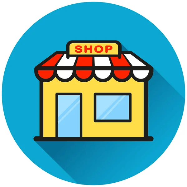 Illustration Des Store Circle Blue Icon Konzepts — Stockvektor