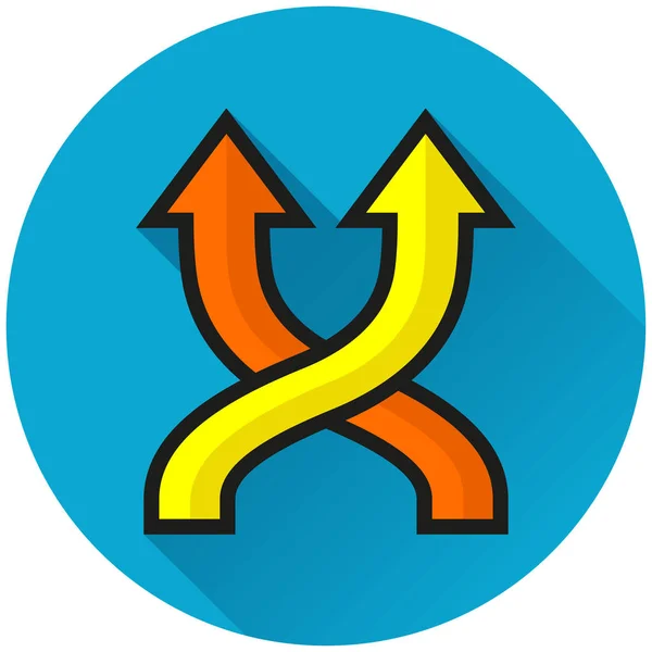 Illustration Des Shuffle Circle Blue Icon Konzepts — Stockvektor