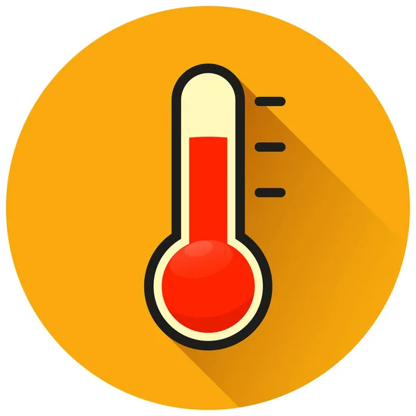 Illustratie Van Thermometer Cirkel Oranje Pictogram Concept — Stockvector