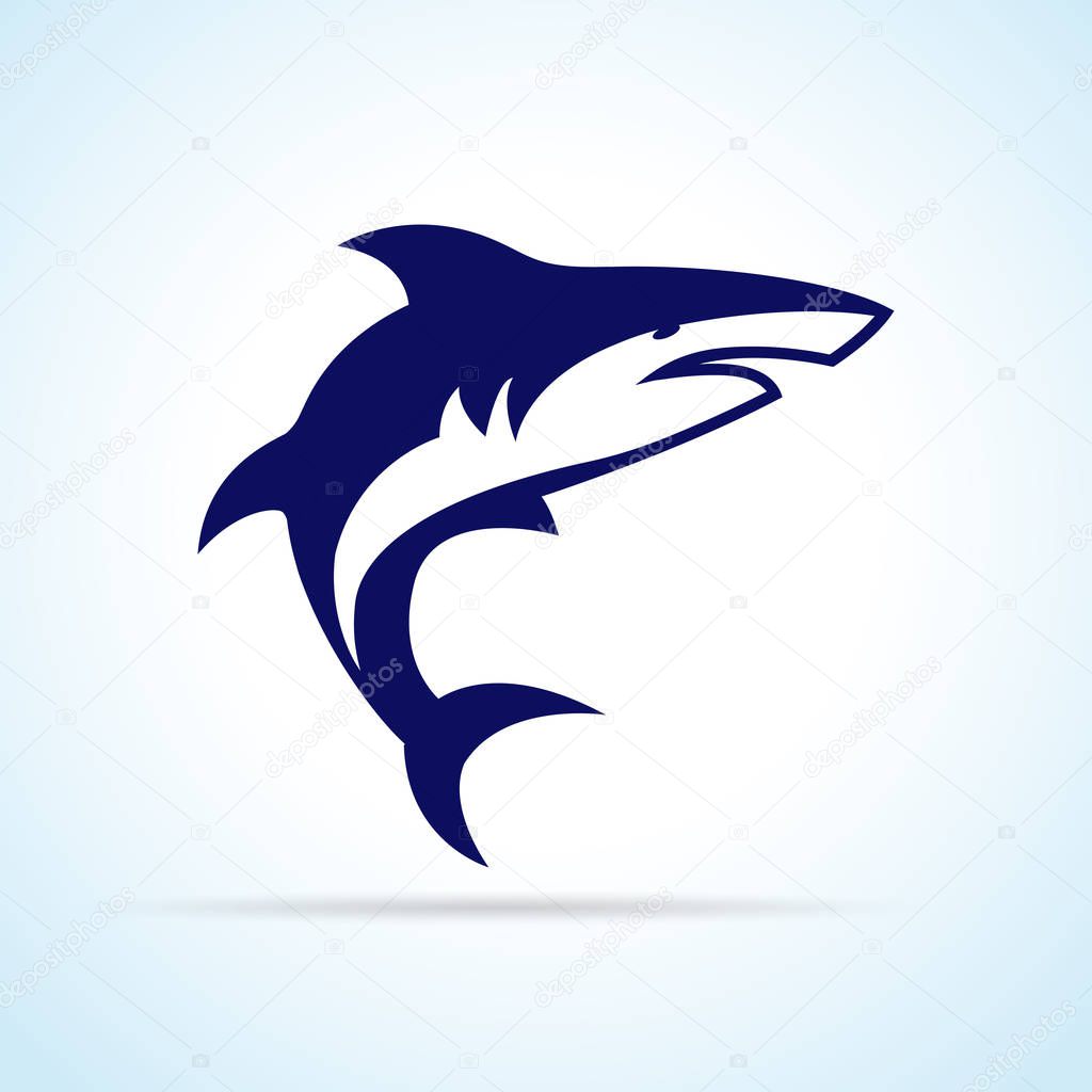 Illustration of shark design on white background