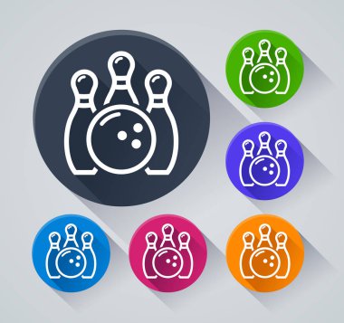 Circle gölge simgelerle Bovling örnek