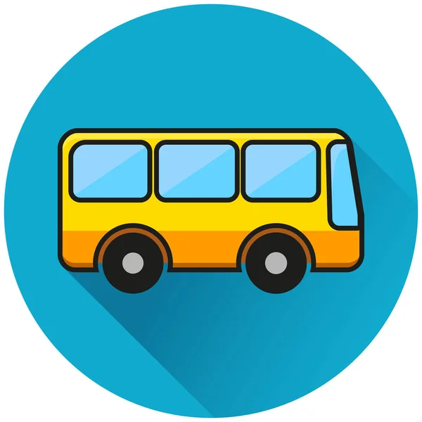 Ilustração Ícone Plano Azul Círculo Ônibus — Vetor de Stock