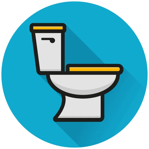 Abbildung Des Toilettenkreises Blaues Symbol Konzept — Stockvektor