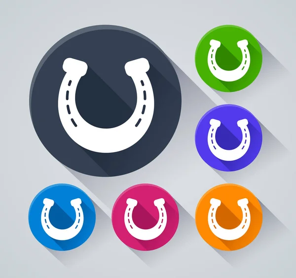 Illustration Horseshoe Circle Icons Shadow — Stock Vector