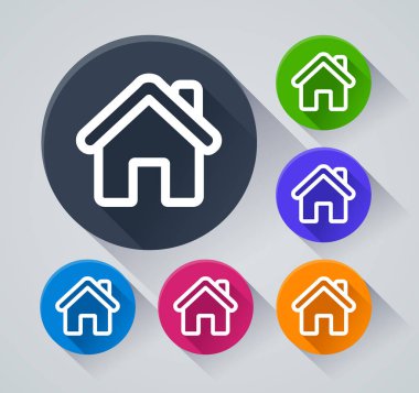 Ev daire kutsal kişilerin resmi ile gölge illüstrasyon