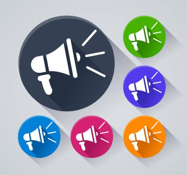 Hoparlör simgeleri gölgeli illüstrasyon