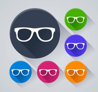 Gölge göz gözlük simgelerle gösteren resim