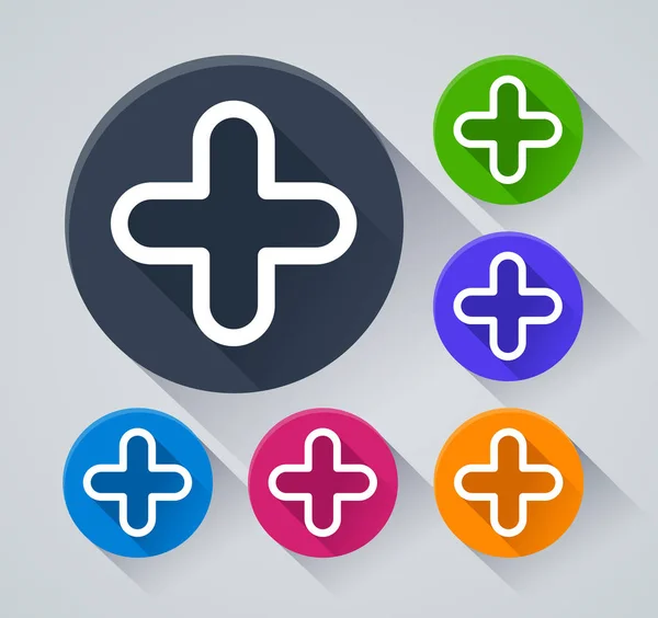 Plus sign icons. Positive symbols. — Stock Vector © Blankstock 96980522