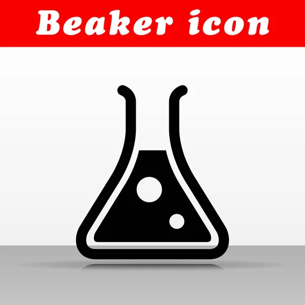 Illustration Black Beaker Vector Icon Design — Stock Vector