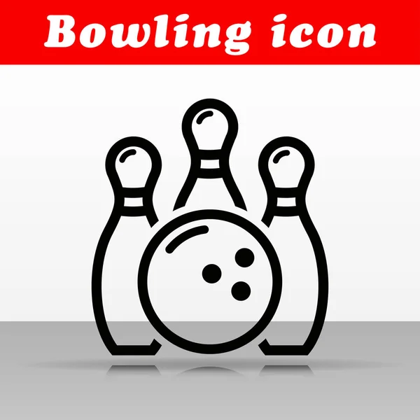 Illustration Svart Bowling Vektor Ikon Design — Stock vektor