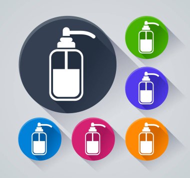 Sabun şişe kutsal kişilerin resmi ile gölge illüstrasyon