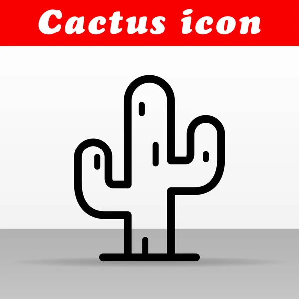 Illustration Black Cactus Vector Icon Design — Stock Vector