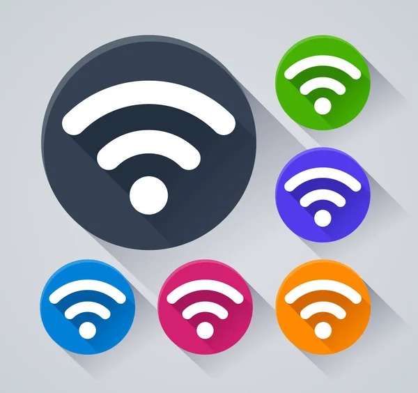 Illustration Des Icônes Cercle Wifi Avec Ombre — Image vectorielle