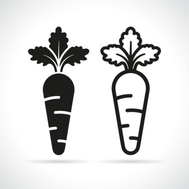 Beyaz arka plan üzerinde iki havuç çizimi