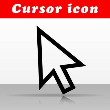 Siyah imleç vektör simgesi tasarım çizimi