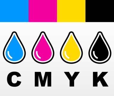 Illustration of four color drop icons design clipart