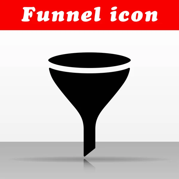 Illustration Black Funnel Vector Icon Design — Stock Vector