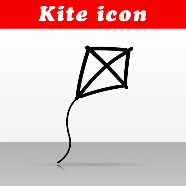 Illustration Black Kite Vector Icon Design — Stock Vector
