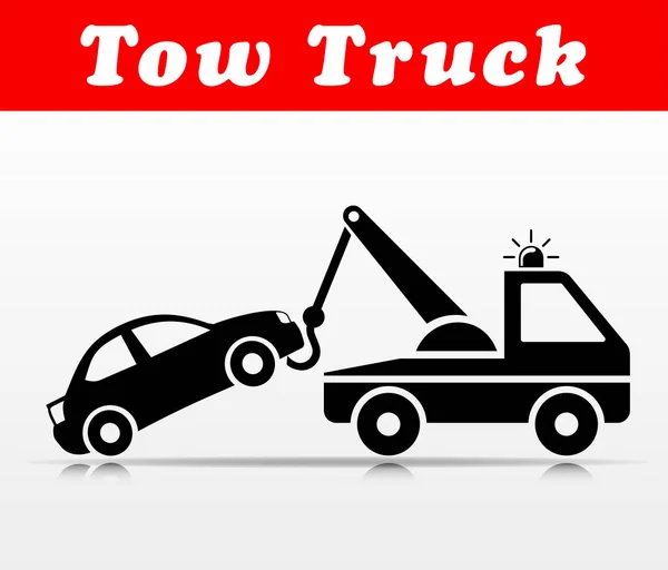 Illustration Tow Truck Vector Icon Design — Stock Vector