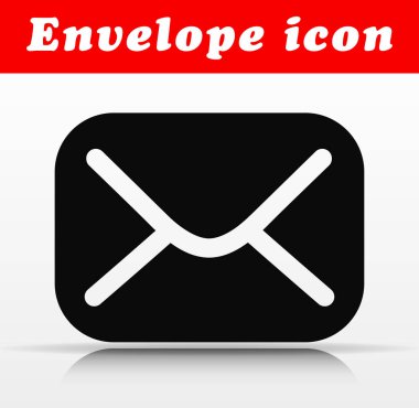 Siyah zarf vektör simgesi tasarım çizimi