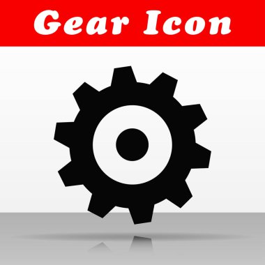 Siyah dişli vektör simgesi tasarım çizimi