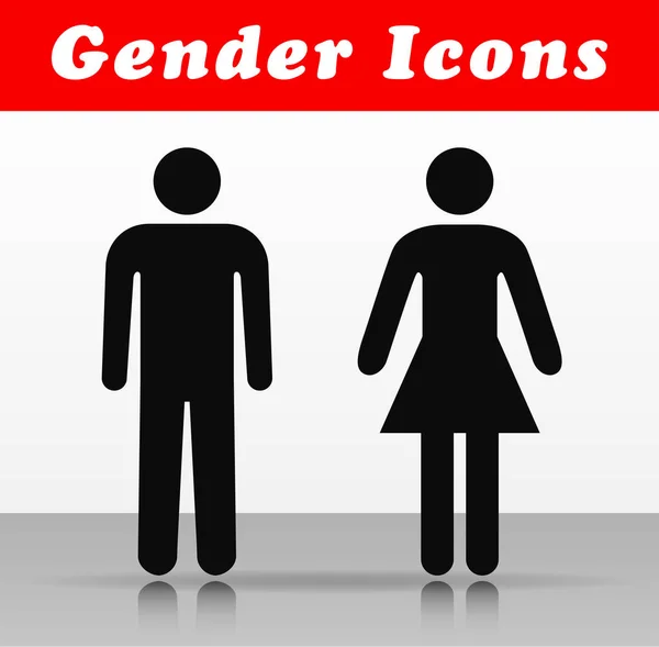 Illustration Man Woman Vector Icons — Stock Vector