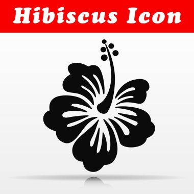 Hibiscus çiçek vektör simgesi tasarım çizimi