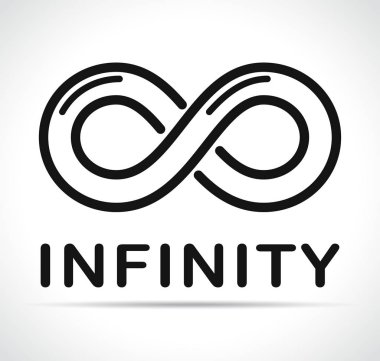 Sonsuzluk simgesi beyaz arka plan üzerinde gösterimi