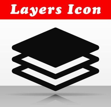 Siyah katmanların illüstrasyon vektör simgesi tasarım
